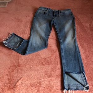 Free People split hem straight leg jeans.  Womens size 28